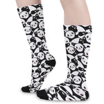 Cute Happy Panda Pattern Print Long Socks