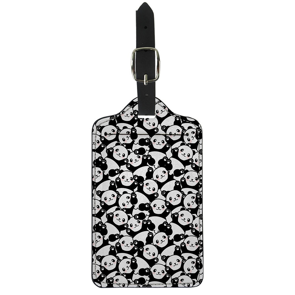 Cute Happy Panda Pattern Print Luggage Tag