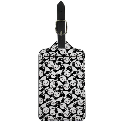 Cute Happy Panda Pattern Print Luggage Tag