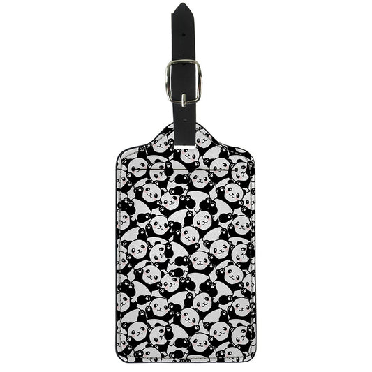Cute Happy Panda Pattern Print Luggage Tag