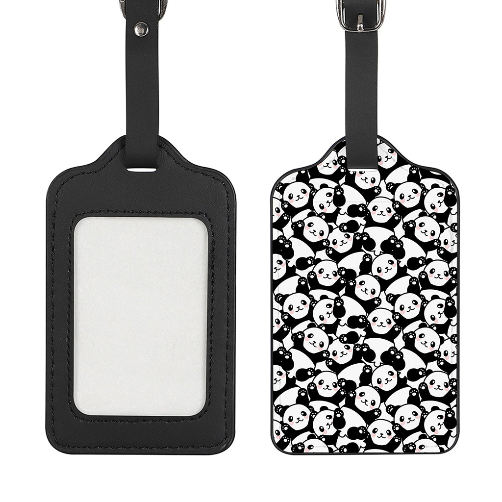 Cute Happy Panda Pattern Print Luggage Tag