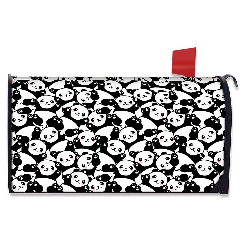 Cute Happy Panda Pattern Print Mailbox Cover