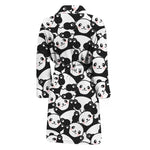 Cute Happy Panda Pattern Print Men's Bathrobe