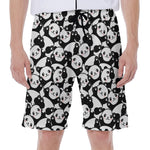Cute Happy Panda Pattern Print Men's Beach Shorts