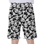 Cute Happy Panda Pattern Print Men's Beach Shorts
