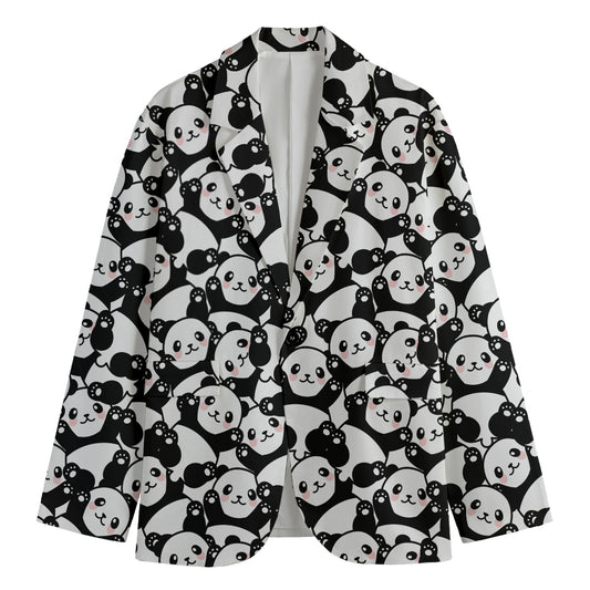 Cute Happy Panda Pattern Print Men's Blazer
