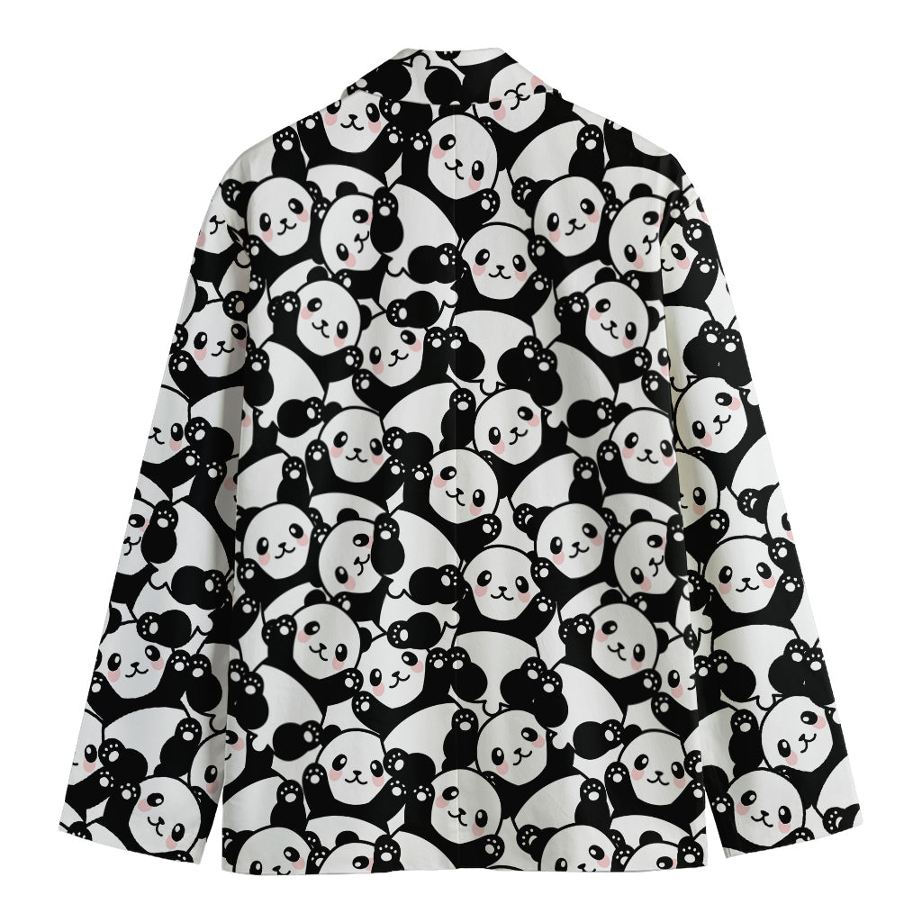 Cute Happy Panda Pattern Print Men's Blazer