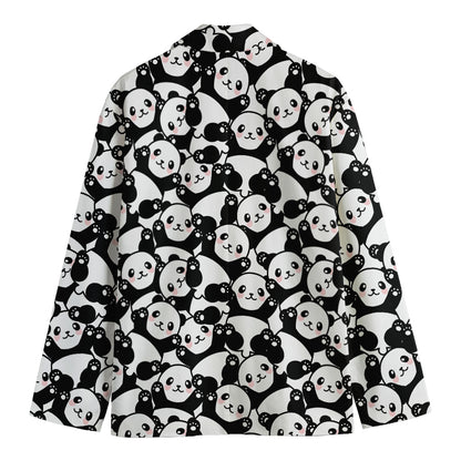 Cute Happy Panda Pattern Print Men's Blazer