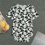 Cute Happy Panda Pattern Print Men's Bodysuit