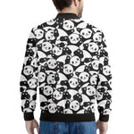 Cute Happy Panda Pattern Print Men's Bomber Jacket
