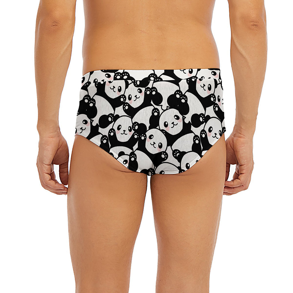 Cute Happy Panda Pattern Print Men's Briefs