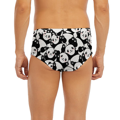 Cute Happy Panda Pattern Print Men's Briefs