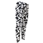 Cute Happy Panda Pattern Print Men's Compression Pants