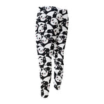 Cute Happy Panda Pattern Print Men's Compression Pants