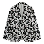 Cute Happy Panda Pattern Print Men's Cotton Blazer