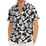 Cute Happy Panda Pattern Print Men's Deep V-Neck Shirt