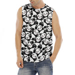 Cute Happy Panda Pattern Print Men's Fitness Tank Top