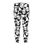 Cute Happy Panda Pattern Print Men's leggings