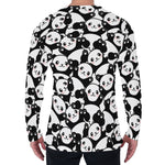 Cute Happy Panda Pattern Print Men's Long Sleeve T-Shirt