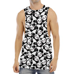 Cute Happy Panda Pattern Print Men's Muscle Tank Top