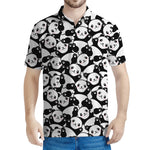 Cute Happy Panda Pattern Print Men's Polo Shirt