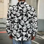 Cute Happy Panda Pattern Print Men's Shirt Jacket