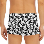 Cute Happy Panda Pattern Print Men's Short Boxer Briefs