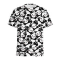 Cute Happy Panda Pattern Print Men's Athletic T-Shirt