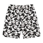 Cute Happy Panda Pattern Print Men's Swim Trunks