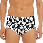 Cute Happy Panda Pattern Print Men's Triangle Swim Briefs