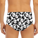 Cute Happy Panda Pattern Print Men's Triangle Swim Briefs