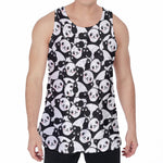Cute Happy Panda Pattern Print Men's Velvet Tank Top