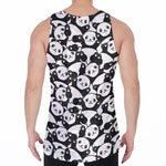 Cute Happy Panda Pattern Print Men's Velvet Tank Top
