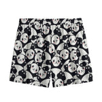 Cute Happy Panda Pattern Print Mesh Shorts