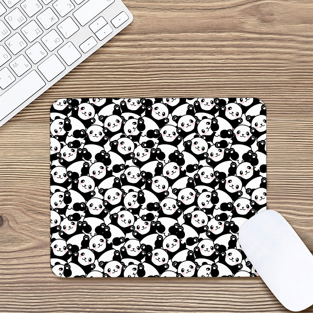 Cute Happy Panda Pattern Print Mouse Pad