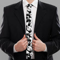 Cute Happy Panda Pattern Print Necktie
