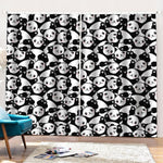 Cute Happy Panda Pattern Print Pencil Pleat Curtains