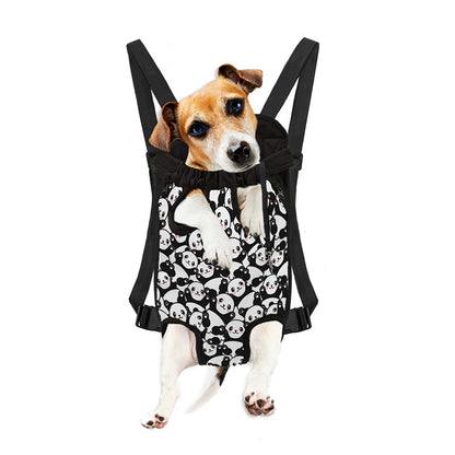 Cute Happy Panda Pattern Print Pet Carrier Backpack