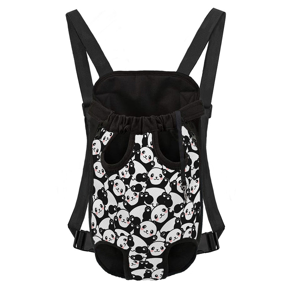 Cute Happy Panda Pattern Print Pet Carrier Backpack