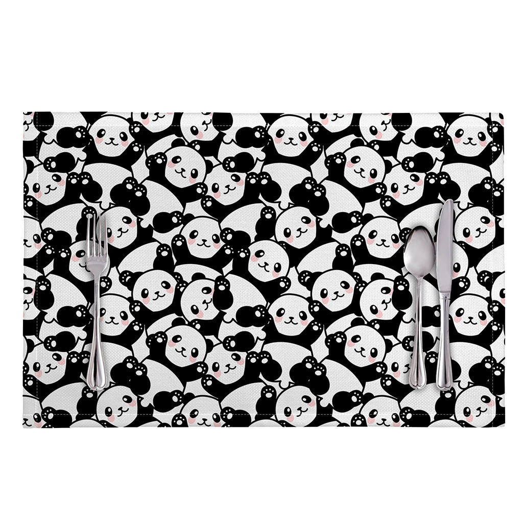 Cute Happy Panda Pattern Print Placemat