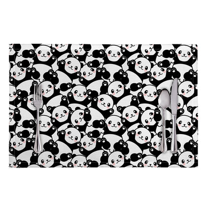 Cute Happy Panda Pattern Print Placemat