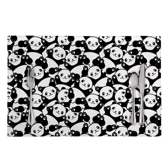 Cute Happy Panda Pattern Print Placemat