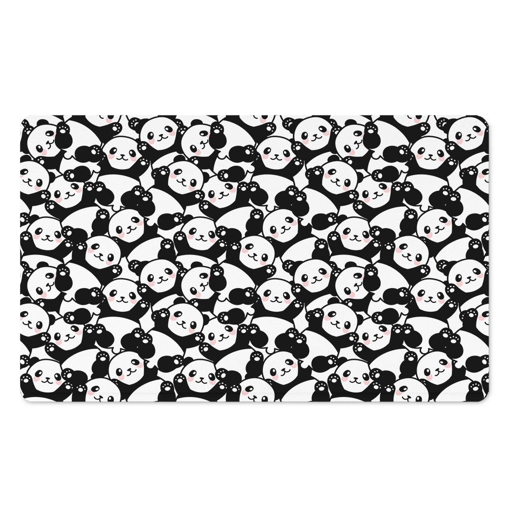 Cute Happy Panda Pattern Print Polyester Doormat