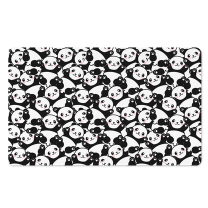 Cute Happy Panda Pattern Print Polyester Doormat