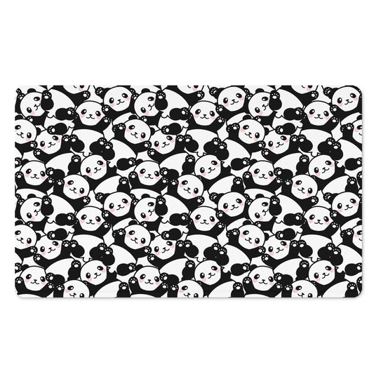 Cute Happy Panda Pattern Print Polyester Doormat