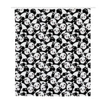 Cute Happy Panda Pattern Print Polyester Shower Curtain