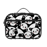 Cute Happy Panda Pattern Print Portable Lunch Bag