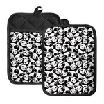 Cute Happy Panda Pattern Print Pot Holders With Pocket