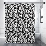 Cute Happy Panda Pattern Print Premium Shower Curtain