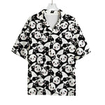 Cute Happy Panda Pattern Print Rayon Hawaiian Shirt